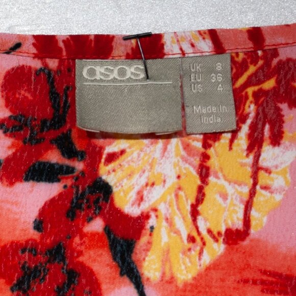 Asos Tropical Kimono Jacket Womens 4 Open Hawaiian Beach Cover Up Casual S NN04X - Picture 4 of 4